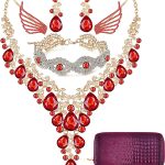 Paxuan Wedding Bridal Bridesmaid Austrian Crystal Rhinestone Jewelry Sets Statement Choker Necklace Drop Dangle Earrings Sets for Wedding Party Prom